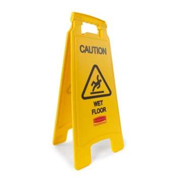 Rubbermaid Caution Wet Floor Sign 6112-77, 2-Sided, Yellow